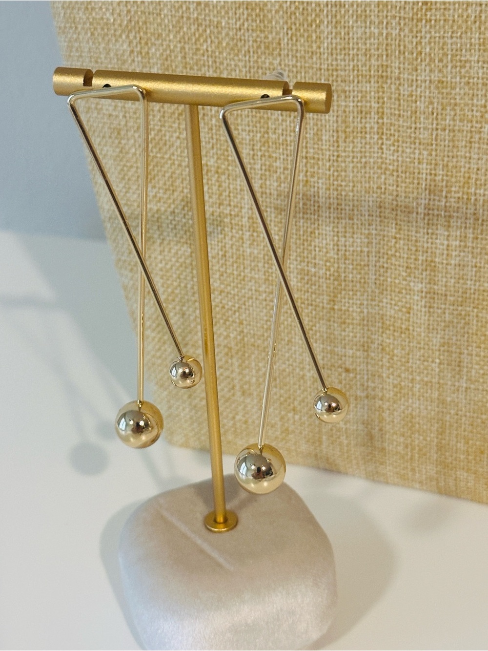 Fashion Jewelry Gold Long Drop Ball Earrings